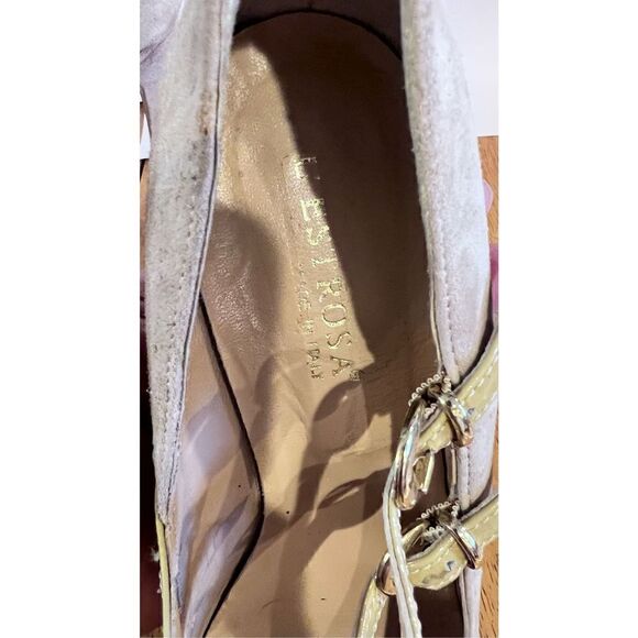 L'ESTROSA TAN SUEDE BUCKLE CLOSING RED BOTTOM SHOES HEEL WOMENS SZ 40 (10) - Picture 5 of 14